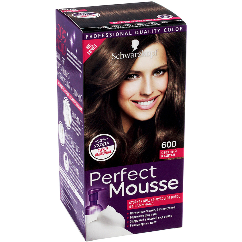 PERFECT MOUSSE Краска-мусс для волос, 600 Светлый каштан